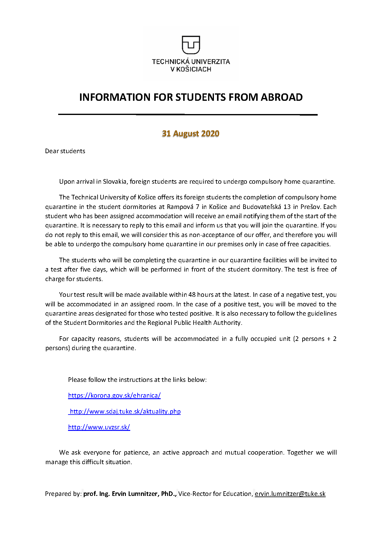 informacia pre studentov zo zahranicia ubytovanych tuke 31 8 2020 en