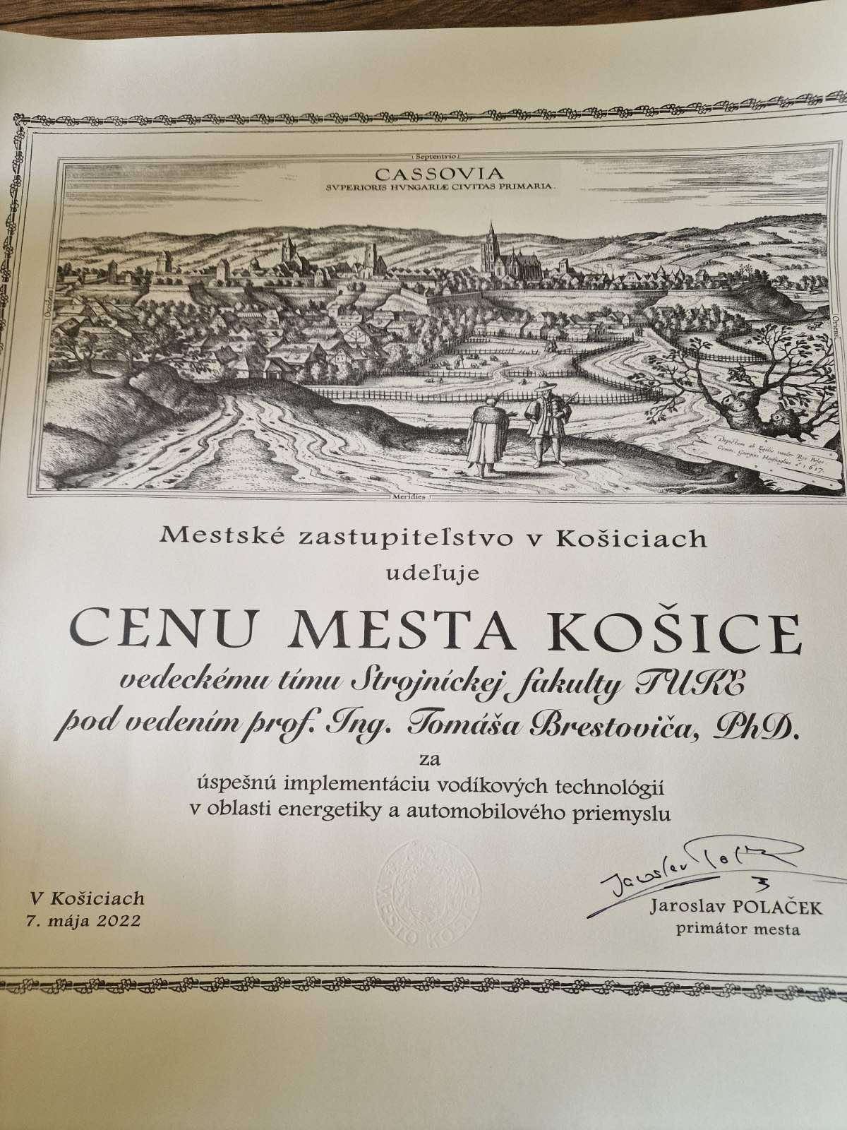 oceneny mestom kosice