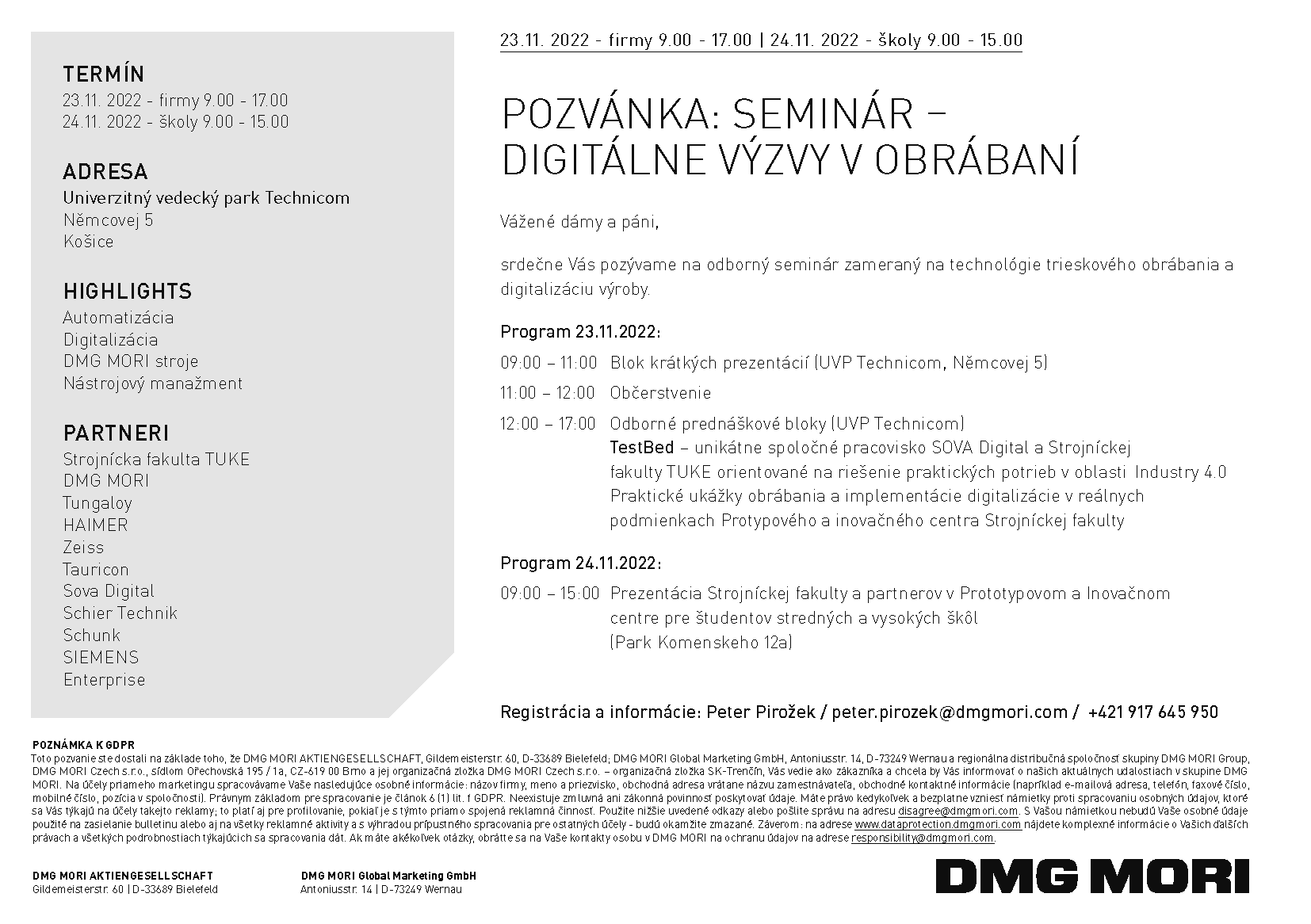 SEMINAR DIGITALNE VYZVY V OBRABANI INV Strana 2